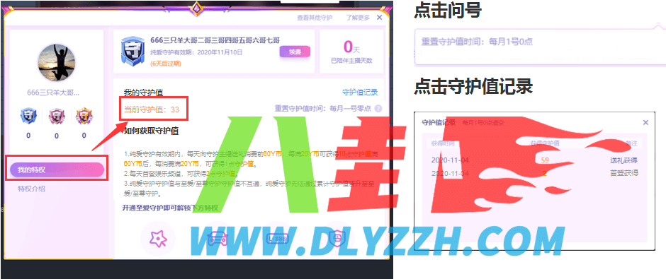 YY直播查看守护值获得记录和当前守护值总数教程-第1张