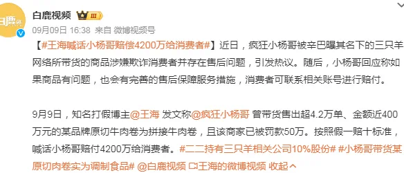 小杨哥被4200万赔款敲门，交50万罚款记录被曝光！-第1张